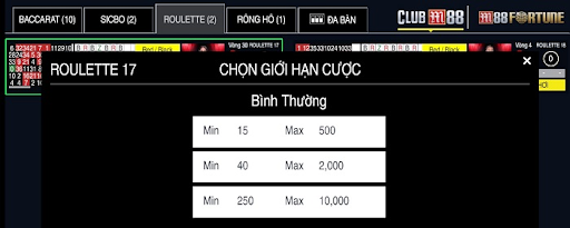 Chọn trò chơi M88 Roulette